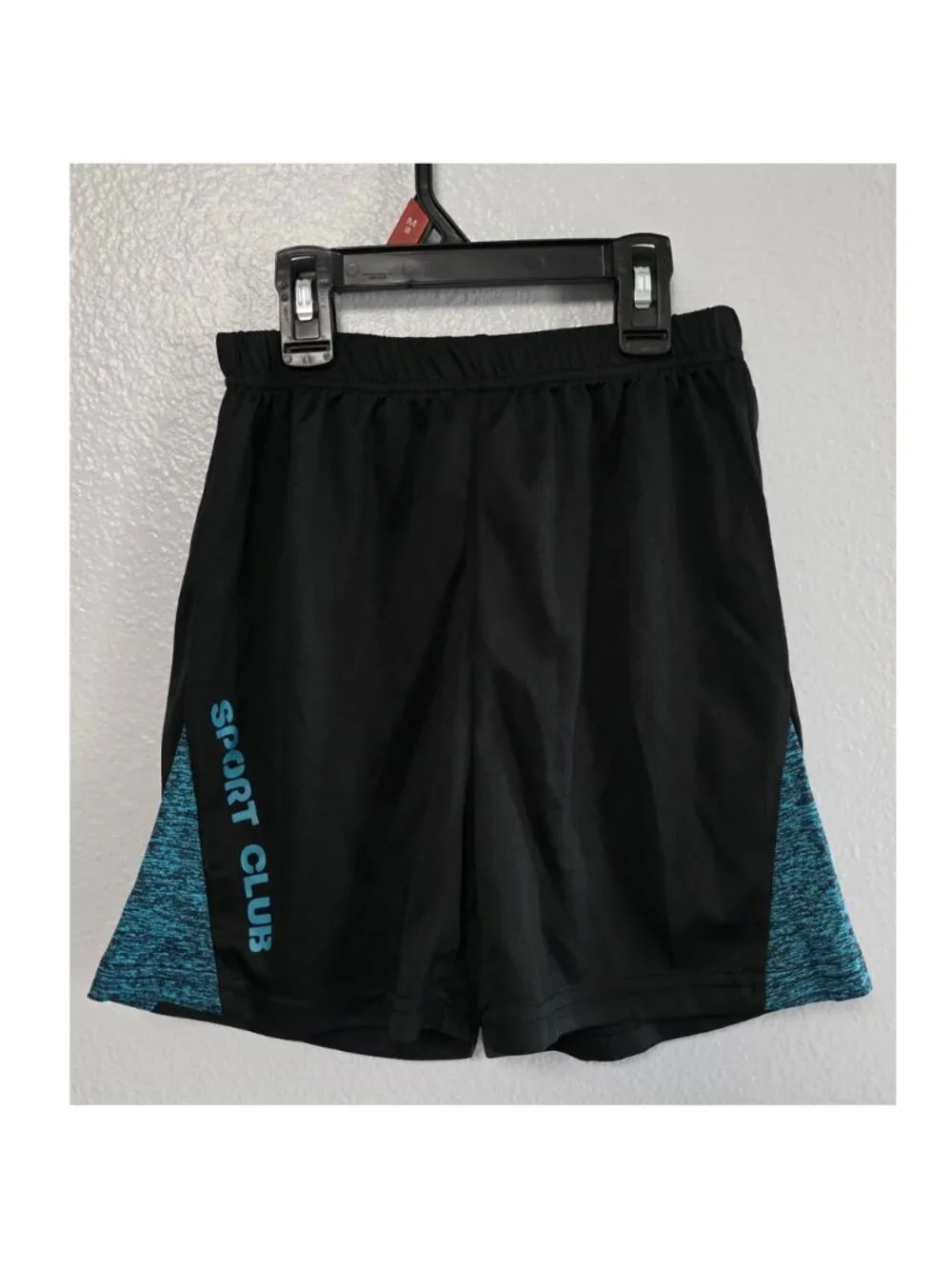 SHEIN Boys 8Y Sport Club 2 Piece Athletic Shirt Shorts Set Teal Black